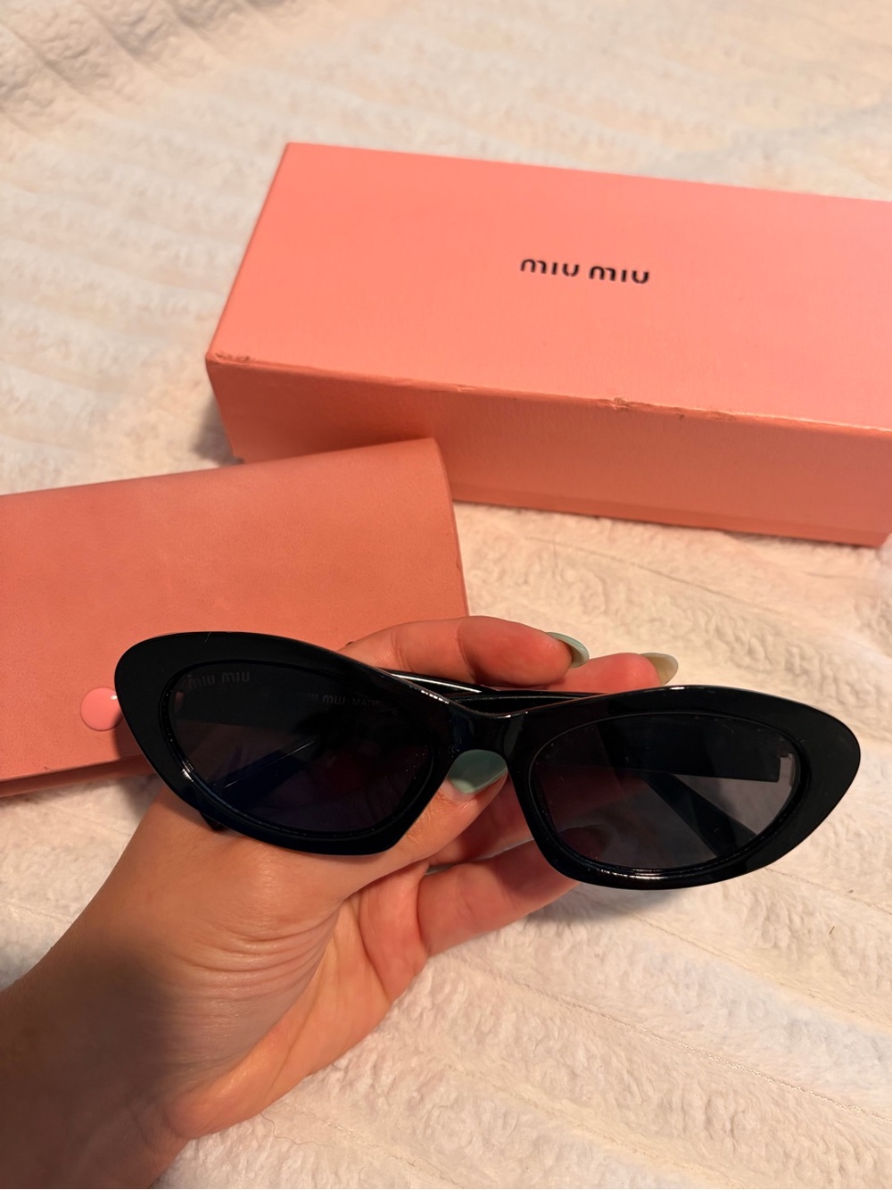 Miu Miu Black Gloss Cat-Eye Sunglasses